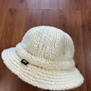 Stussy Cream Bucket Hat Size Small